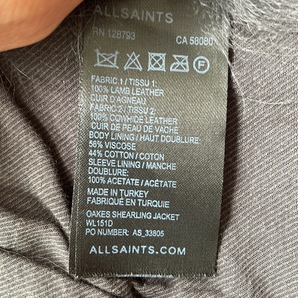 All Saints Caradon Shearling Jacket US 0 - Picture 8 of 9